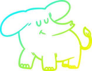 cold gradient line drawing cartoon elephant