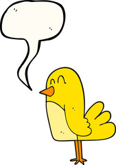 speech bubble cartoon bird