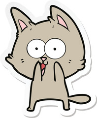sticker of a funny cartoon cat