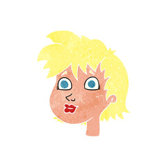 retro cartoon female face