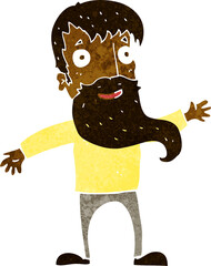 cartoon man with beard waving