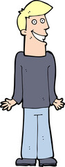 Fototapeta premium cartoon man shrugging shoulders