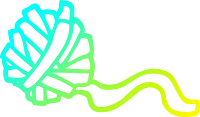 cold gradient line drawing cartoon ball of string