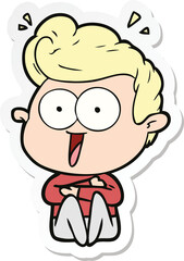 sticker of a cartoon man