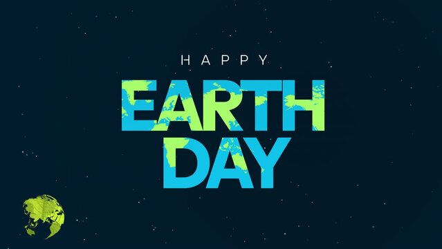Mother earth day with happy earth day text map