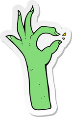 sticker of a cartoon most excellent hand gesture