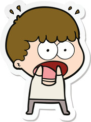 Obraz premium sticker of a cartoon shocked man