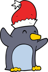 cute cartoon christmas penguin