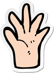 sticker of a cartoon hand symbol