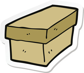 sticker of a cartoon cardboard box
