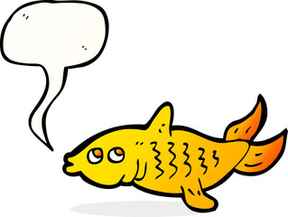 cartoon fish with speech bubble