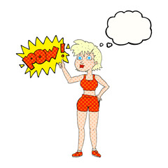 happy gym woman giving thumbs up symbol