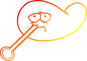 warm gradient line drawing cartoon ill gall bladder
