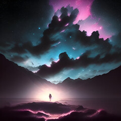 magical beautiful Night sky background