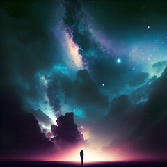 magical beautiful Night sky background
