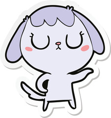 sticker of a cute cartoon dog