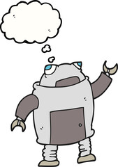 thought bubble cartoon robot