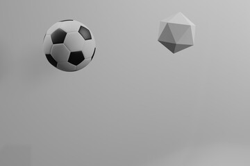 black and white ball, Football , ball, game, background icon cartoon 3D illustration