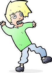 cartoon terrified man
