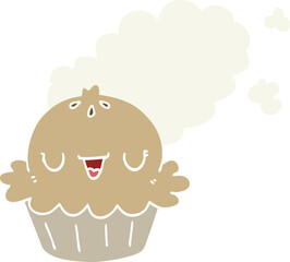 cute flat color style cartoon pie