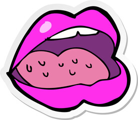 sticker of a cartoon open mouth