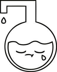 line drawing cartoon science experiment
