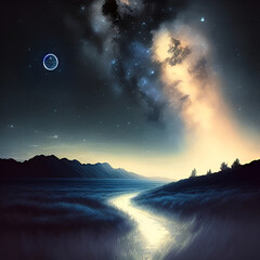 magical beautiful Night sky background