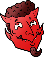 cartoon doodle devil face