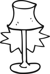 black and white cartoon lamp