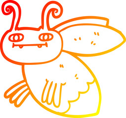 warm gradient line drawing cartoon bug