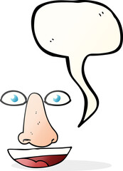 speech bubble cartoon facial features