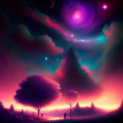 magical beautiful Night sky background