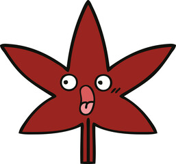 cute cartoon autumnal leaf