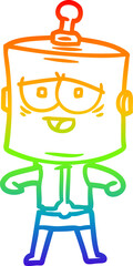 rainbow gradient line drawing cartoon robot
