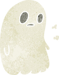 retro cartoon of a kawaii cute ghost