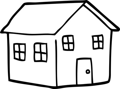 Line Drawing Cartoon House