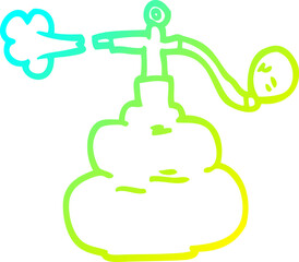 cold gradient line drawing cartoon perfume bottle spray