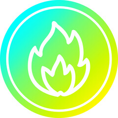 simple flame circular in cold gradient spectrum