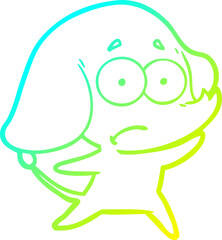cold gradient line drawing cartoon unsure elephant