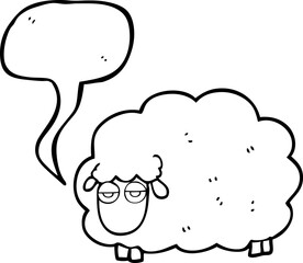 speech bubble cartoon muddy winter sheep
