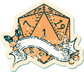 natural one d20 dice roll illustration