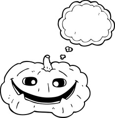 thought bubble cartoon pumpkin