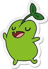 sticker cartoon kawaii cute sprouting bean