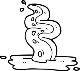 Fototapeta premium line drawing cartoon spooky tentacle