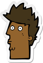 sticker of a cartoon surprised face