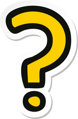 sticker of a cute cartoon question mark