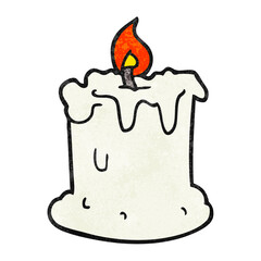 textured cartoon dribbling candle