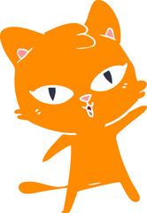 flat color style cartoon cat