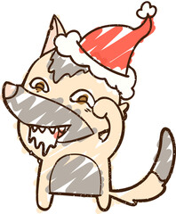 Christmas Dog Chalk Drawing