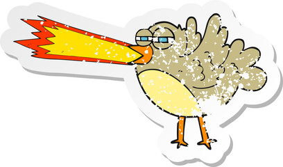 retro distressed sticker of a cartoon bird